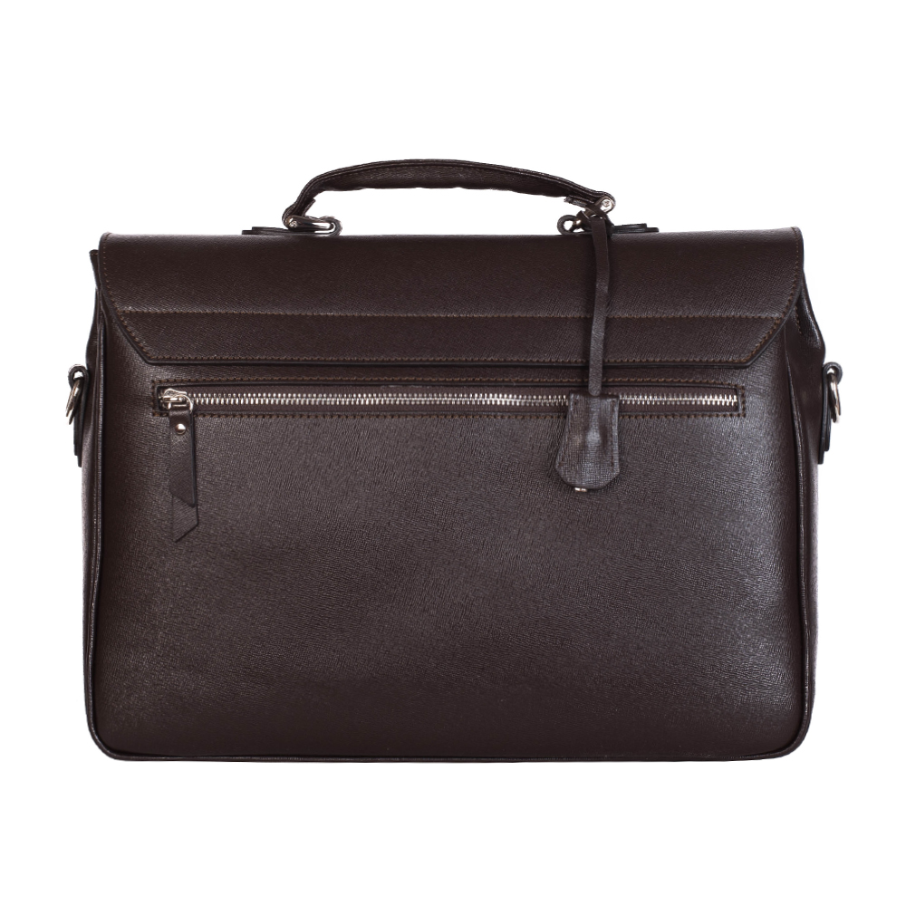 Brązowa skórzana torba na laptopa i konsultacje dla mężczyzn