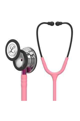 Stetoskop 3M Littmann, pudroworóżowy z czarnym, Classic III, lekarz w mundurze