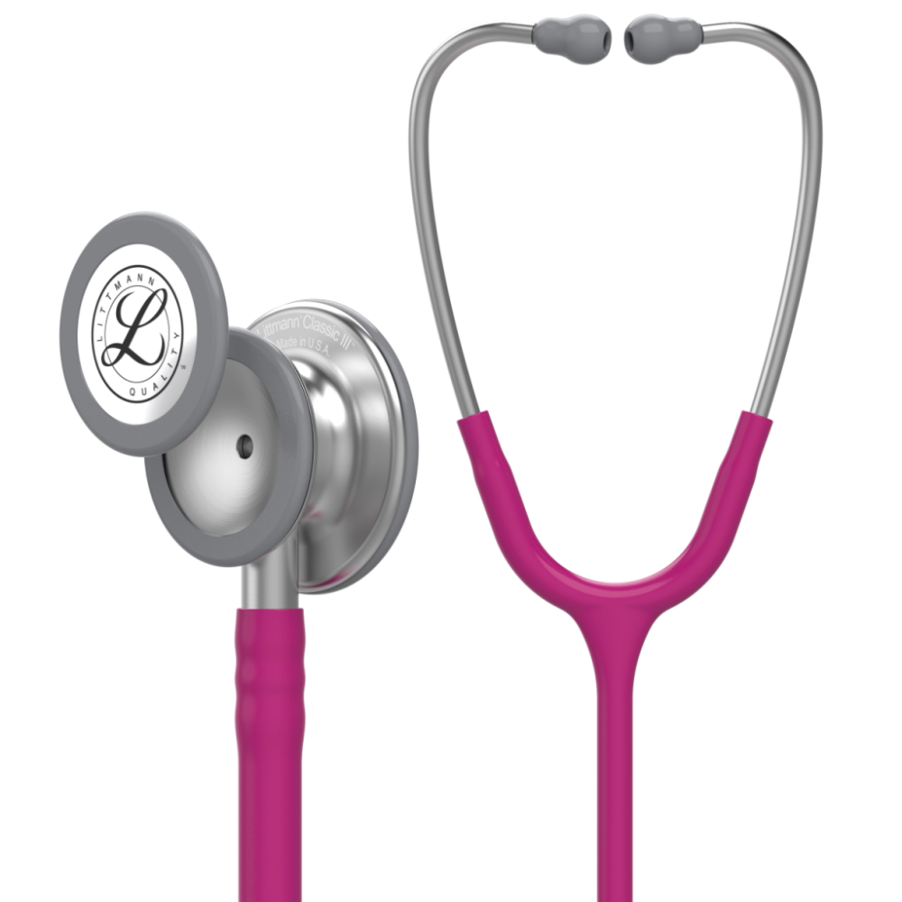 Stetoskop 3M Littmann Magenta ze srebrnym, lekarz w mundurze Classic III