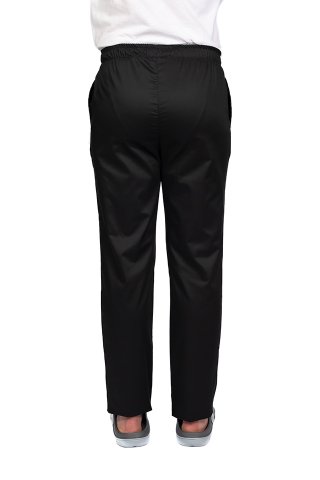 Spodnie medyczne czarne z elastanem, męskie, ze ściągaczem w pasie i dwiema kieszeniami bocznymi