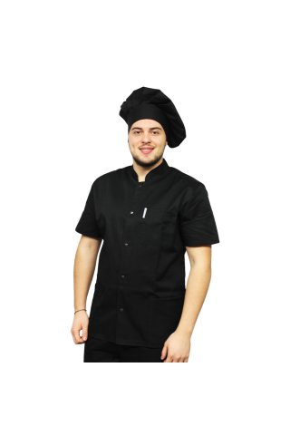 Czarna czapka szefa kuchni-cukiernika, unisex, rozmiar uniwersalny, z zapięciem typu jeż