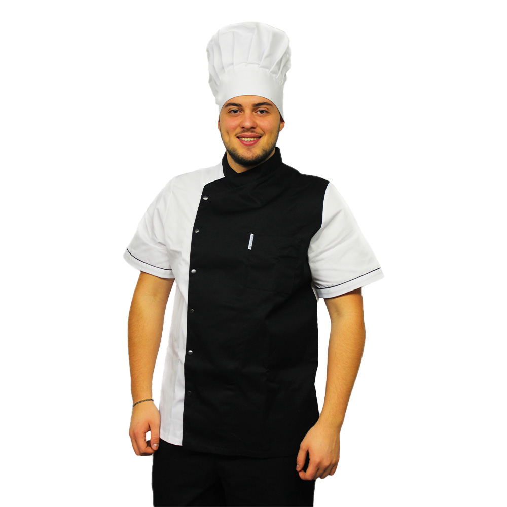 Czarna czapka szefa kuchni-cukiernika, unisex, rozmiar uniwersalny, z zapięciem typu jeż