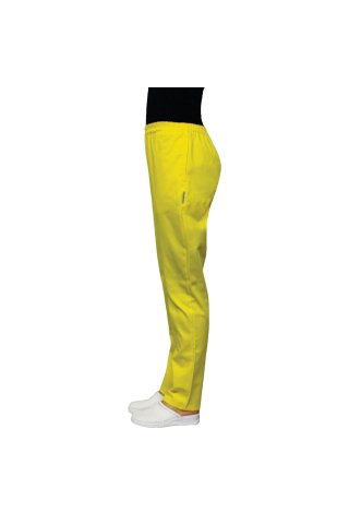 Żółte spodnie unisex z gumką i dwiema bocznymi kieszeniami