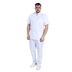 Biała tunika kombinezon medyczny