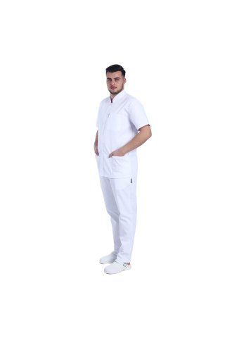 Biała tunika kombinezon medyczny